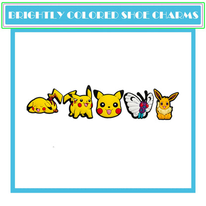 Random 10-100Pcs Potdemiel Pokémon Series Shoe Charms For Sandals,Shoe Decoration Accessories Shoe Pins Great Gift For Men Women
