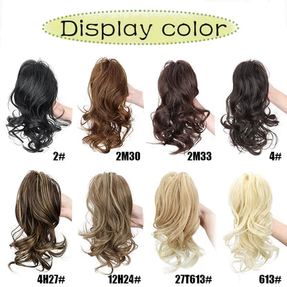 12 Inch Short Curly Clip-In Ponytail Extension-Synthetic Hair for Women Voluminous Claw Clip Hairpiece for Everyday Wear