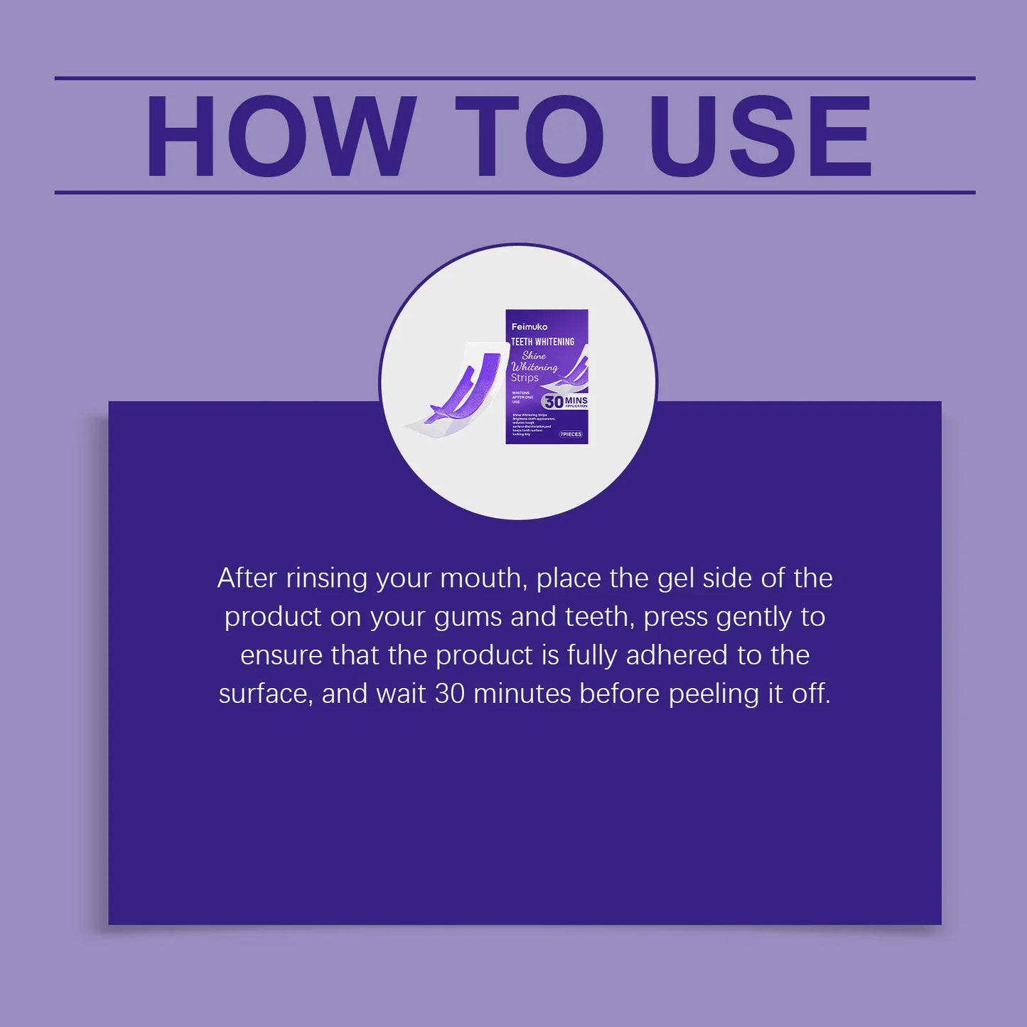 Purple Glossy Tooth Strips Gentle Care for Shiny Teeth, Cleans Stains, Easy-to-Use Tooth Strips