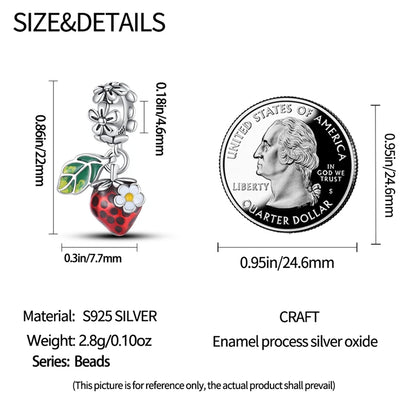 Charms Silver 925 Ladybugs and Cherry Strawberries Pendant Bead Fit 3mm Bracelet Bangle Necklace For Women Luxury Jewelry Making