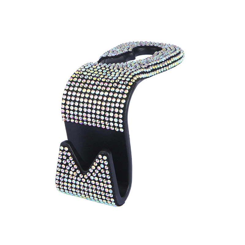 Rhinestone Decor Car Seat Back Hook Hanger Universal Bling Diamond Vehicle Auto Headrest Storage Holder Car Accessories
