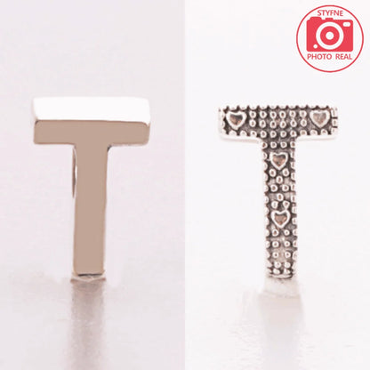 Silver 925 26 Letter A-Z Alphabet Charm Fine Beads Fit Original Charms Silver Bracelet DIY Fine Jewelry for Women Gifts Making