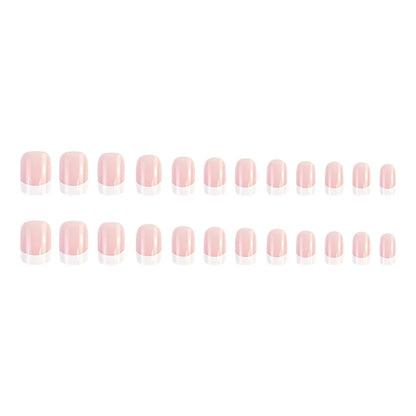 24 pieces of new French-style press-on nails (fashionable fake nail stickers), paired with 1 piece of jelly glue and 1 nail file
