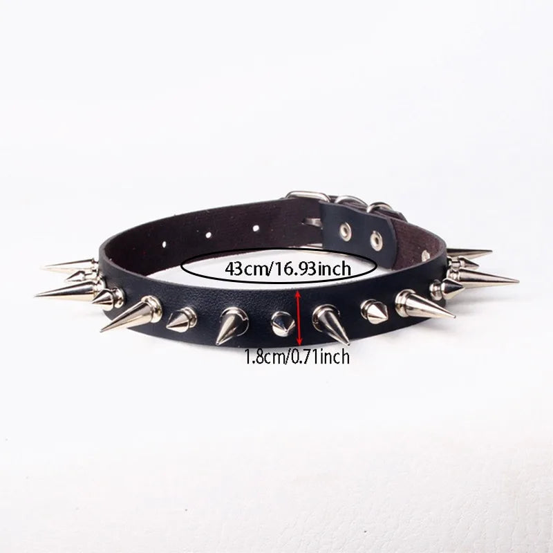 1pc Punk Gothic Necklace Rivet Choker Y2K For Men Women New Year Christmas Party Birthday Valentine's Day Lovers Gifts