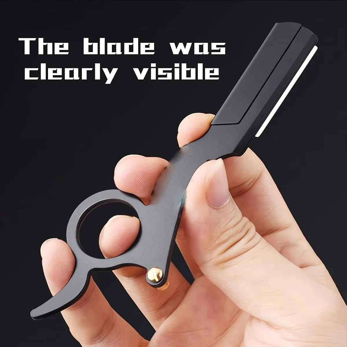 KVIFO【Hot sales】New Old Fashioned Razor Manual Shaver Mini Thumb Shaver Men's Face Shaver Holder Eyebrow Shaver with blade