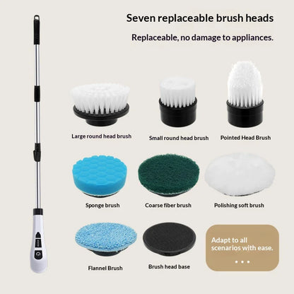 HOMEFISH Cordless Spin Scrubber Electric Cleaning Brush for Bathroom Kitchen Toilet Multipurpose Household Cleaning Tool