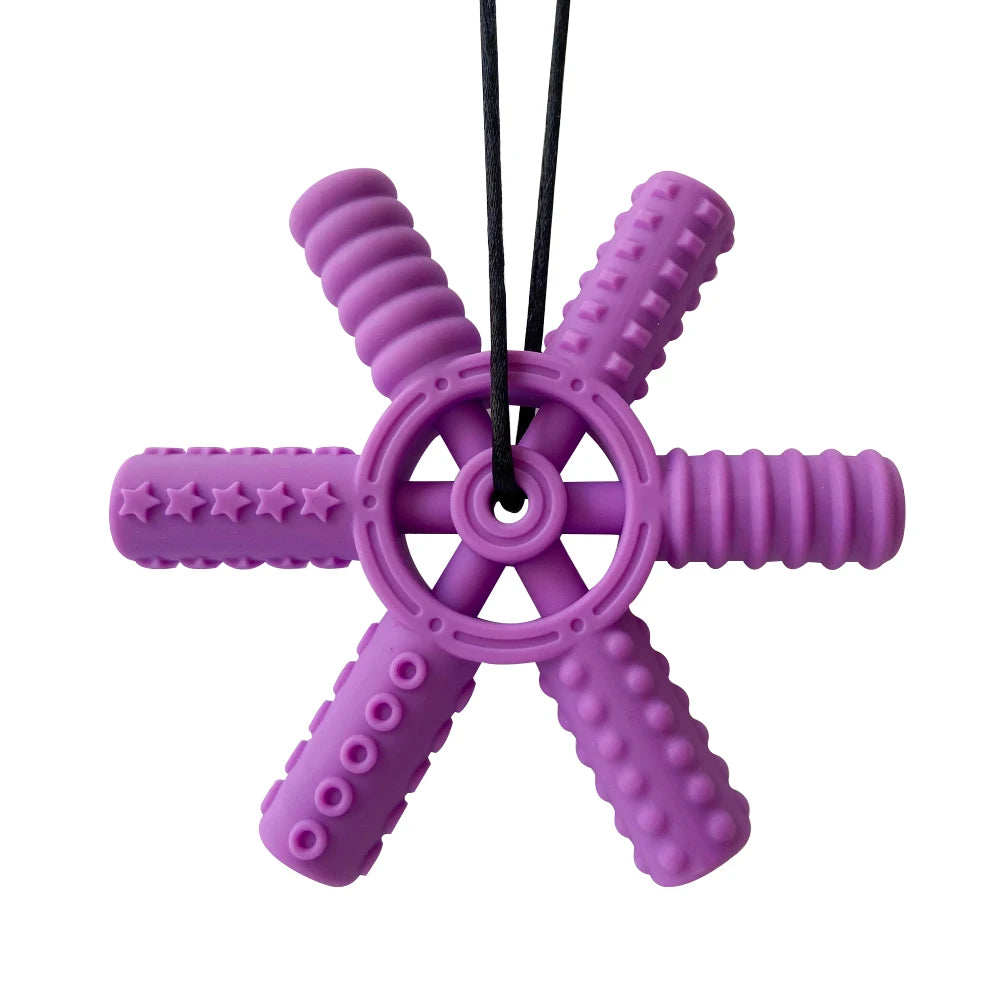 1pcs Silicone Teether Kids Chew Necklace Sensory Chewy Pendant Oral Motor Toys Therapy Tools for Autism Children's Goods