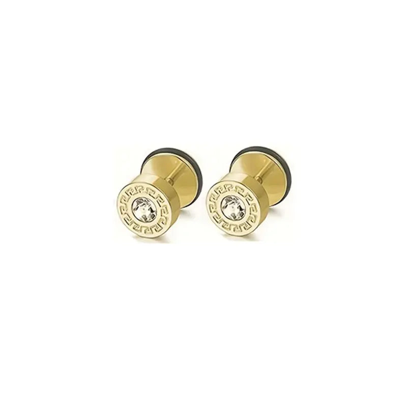 1-5 Pairs Stainless Steel Earrings Cross Dangle Hinged Earrings, Cubic Zirconia Stud Earrings For Men, Ear Piercing Jewelry