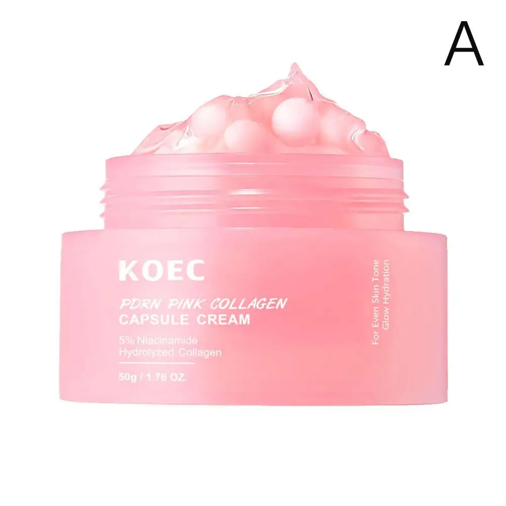 PDRN Pink Collagen Capsule Cream 5% Niachinamide VC Whitening Hydrolyzed Collagen Face Cream Moisturizing Firming Skin Care