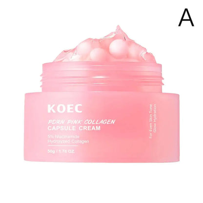 PDRN Pink Collagen Capsule Cream 5% Niachinamide VC Whitening Hydrolyzed Collagen Face Cream Moisturizing Firming Skin Care