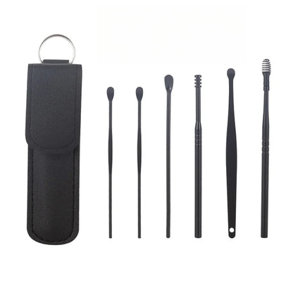 Effective 6Pcs Earwax Cleaning Tool with Spiral Earpick and Ear Curette, Ear Care Tool for Daily Use