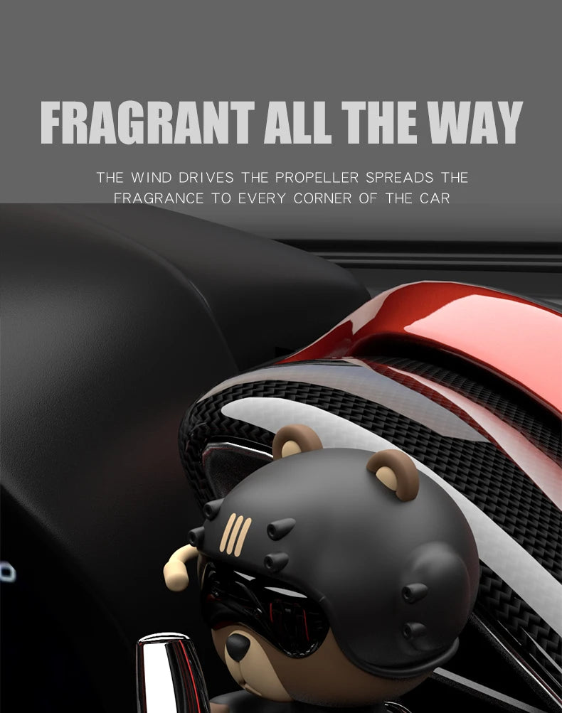Head shake rotating propeller plane cool bear pilot car air fresheners accessories decoration fun diffuser perfume fragrance men