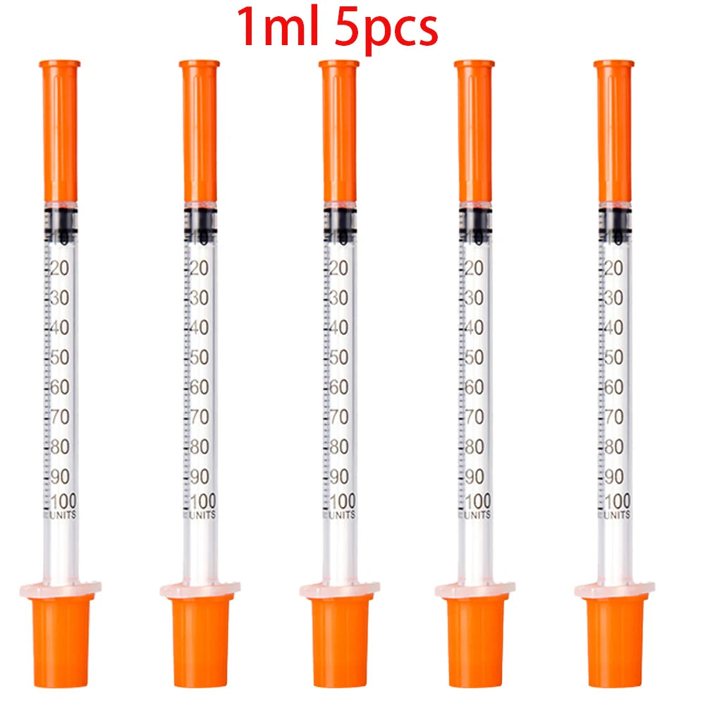 30/15/5Pcs 0.5Ml/1Ml Disposable Plastic Veterinary Syringe with Needle, Suitable for Pets and Farm Animals, Manual Push-Type Syringe with Needle, Farm Animal Syringe, Suitable for Cats, Dogs, Pigs