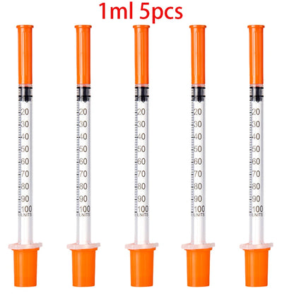 30/15/5Pcs 0.5Ml/1Ml Disposable Plastic Veterinary Syringe with Needle, Suitable for Pets and Farm Animals, Manual Push-Type Syringe with Needle, Farm Animal Syringe, Suitable for Cats, Dogs, Pigs