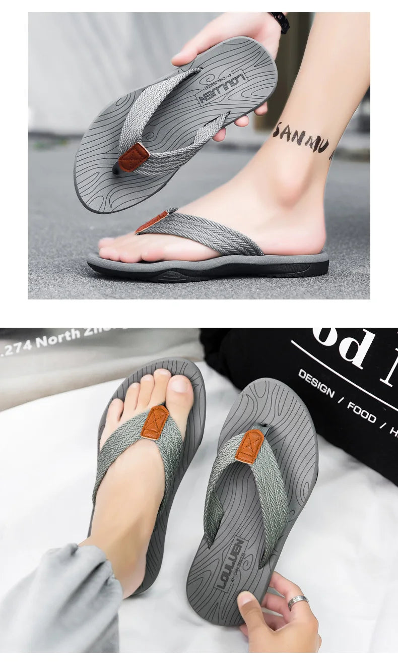 MEN Flip flop Comfortable Breathable Slip-On Sandals for Men Casual Summer Footwear