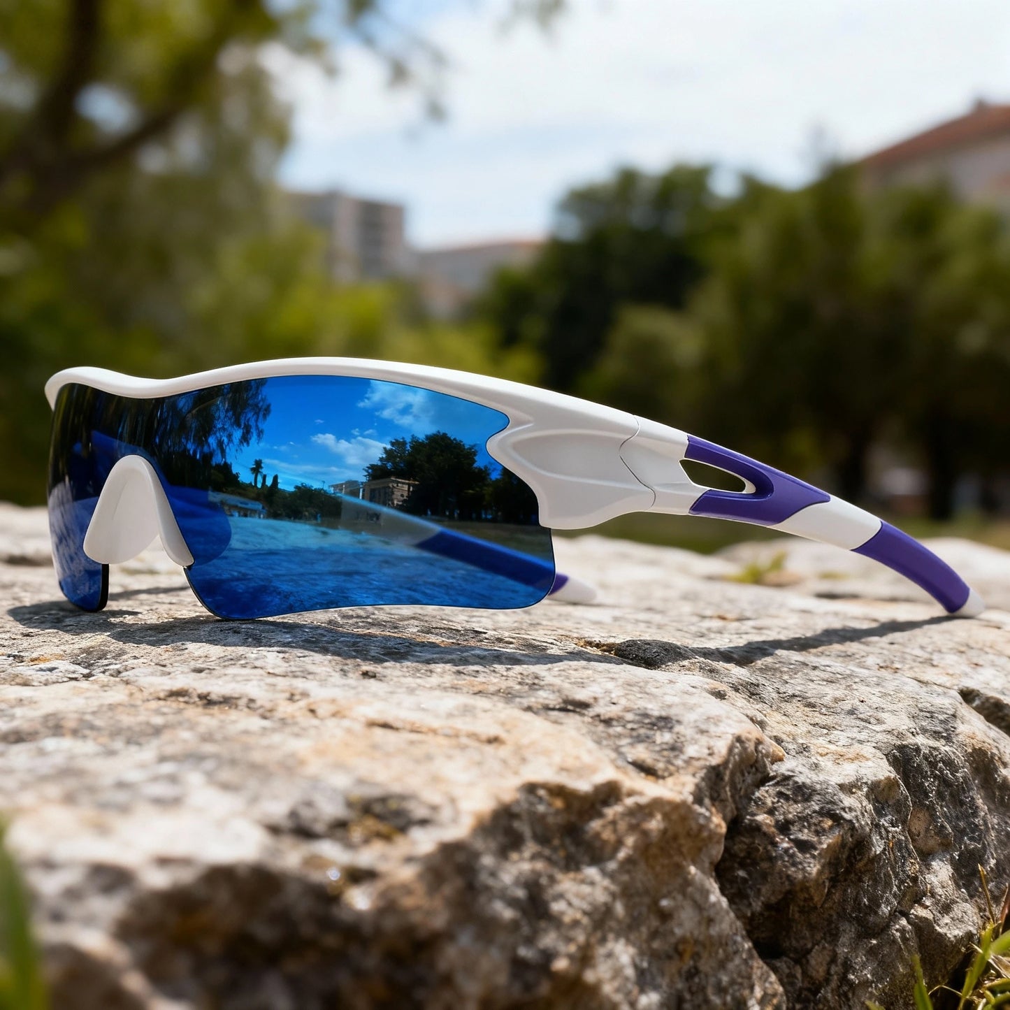 Classic Sports Sunglasses with One-Piece Wraparound UV400 Lens - Unisex Comfort Fit for Cycling, Running, Hiking & Outdoor