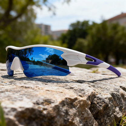 Classic Sports Sunglasses with One-Piece Wraparound UV400 Lens - Unisex Comfort Fit for Cycling, Running, Hiking & Outdoor