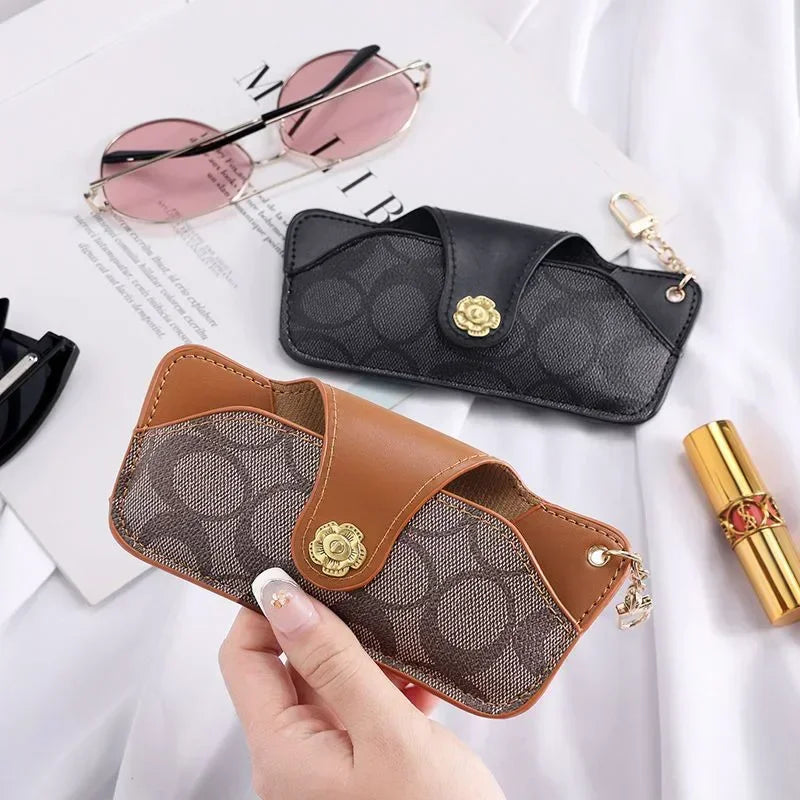 Portable Glasses Case with Keychain - Protective Storage Bag for Myopia Glasses And Sunglasses - Daily & Travel Essential