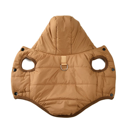 Warm Fleece Dog Coat Hoodie For Small Medium Dogs Winter Puppy Clothes Jacket With D-ring Thick Cozy Pug Dachshund Parka Costume