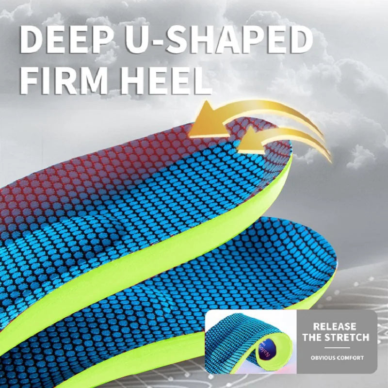 Green Orthopedic Insoles for Sport Shock-absorbing Insole for Shoes Arch Support Plantar Fasciitis Templates Pads Men Women Sole