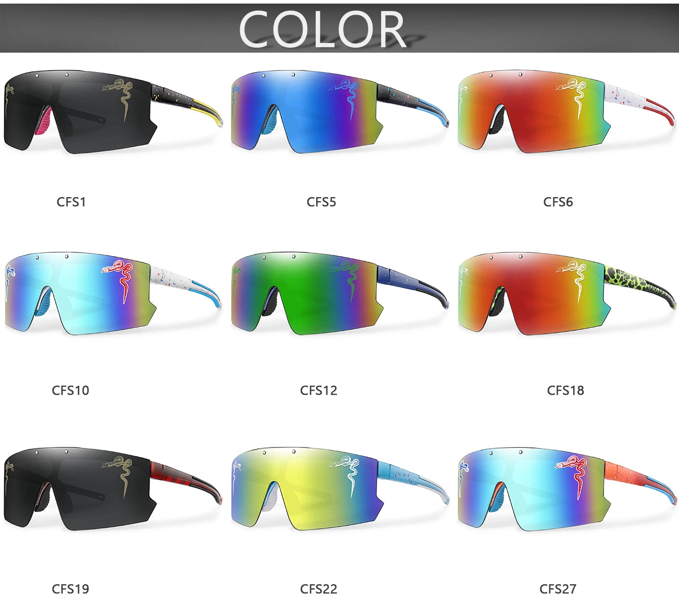 Fashion Shades Windproof Sports Flip On Eyewear UV400 MTB Goggles for Outdoor Cycling Running Unisex Party Sunglasses