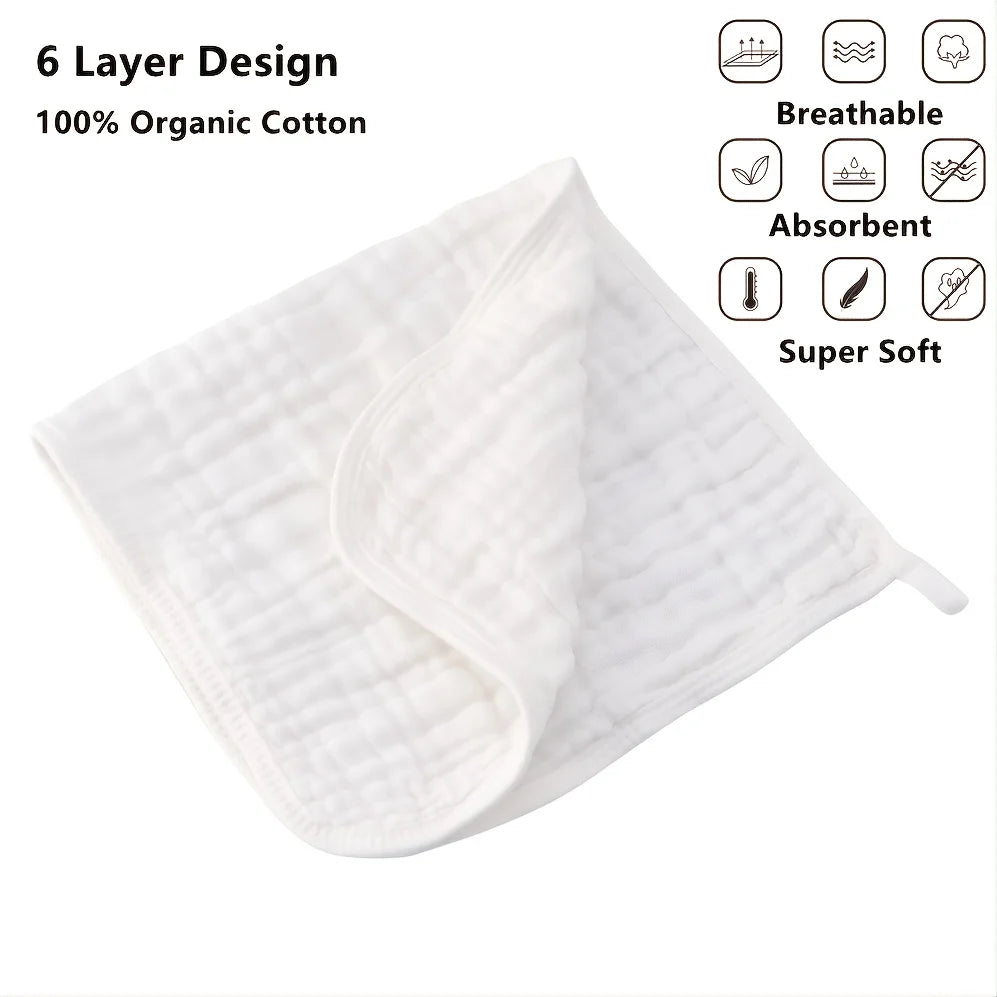 Large Muslin Burp Cloths Hand Washcloths for Baby Extra Absorbent and Soft Boys & Girls Milk Spit Up Rags for Newborn Registry