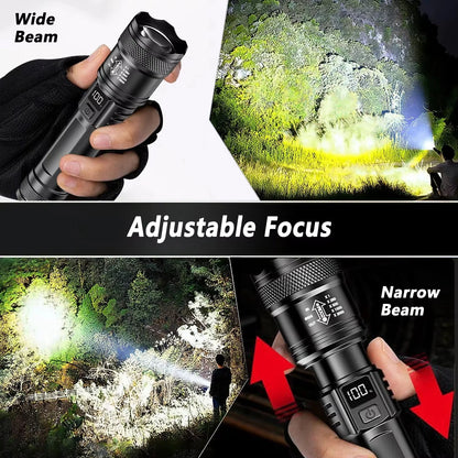 USB Rechargeable LED Flashlight Bright High Lumens,Zoomable Waterproof Torch,Portable Handheld Light for Outdoor Camping Hiking