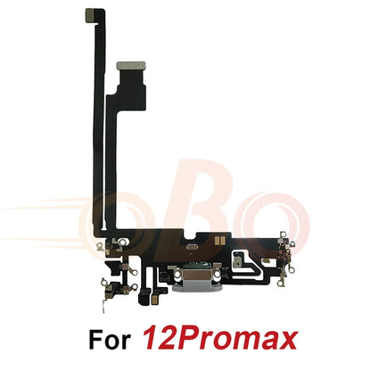Charging Port Flex Cable for iPhone 11 12 13 Pro Max Mini Black White USB Charger Dock Connector with Microphone Repair (1PC)