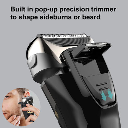  Electric Razor for Men Face Cordless Rechargeable Waterproof Foil Shaver with LED Display for Beard Trimming Razors