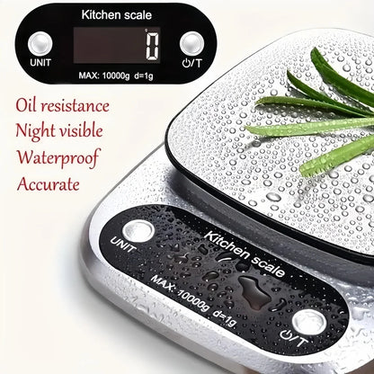 Digital Kitchen Scale Stainless Steel LCD Electronic Food Scale Jewelry Coffee Baking Portable High-quality Kitchen Tool 10kg/1g