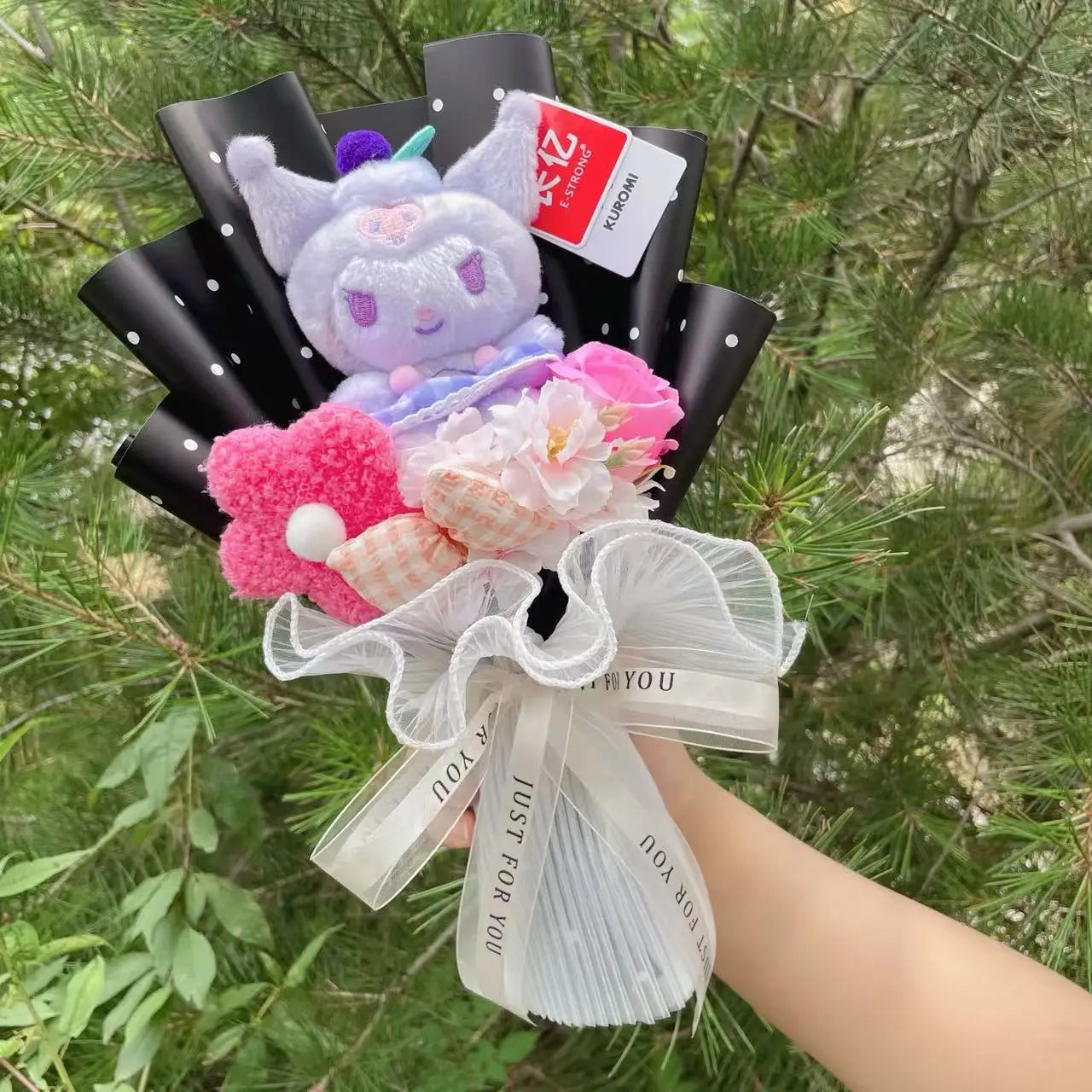 Cartoon My Melody Kuromi Cinnamoroll Kt Cat Plush Doll Creative Flower Bouquet Valentine Christmas Graduation Birthday Gift