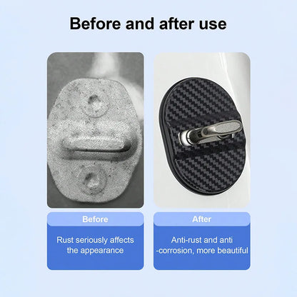 4Pcs Universal Door Lock Covers, Shock-Absorbing Noise-Reducing Waterproof Protector, Easy Stick-on for Sedan SUV