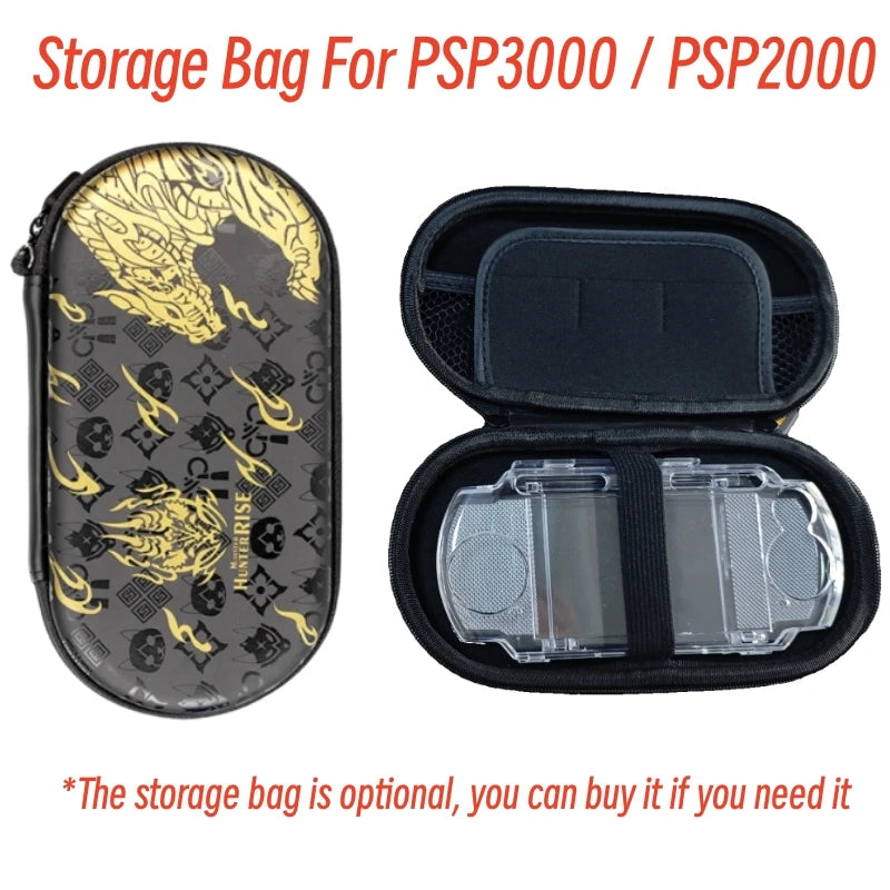 Transparent Hard Case For PSP3000 PSP2000 Game Console Full-Coverage Protective Case For PSP Crystal Protector Case