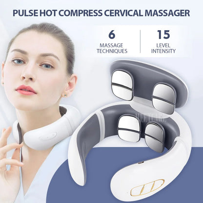 Smart Back Neck Massager Electric TENS Pulse Cervical Muscle Massages Wireless Shoulder Health Care H99 H62 JT88 F6Device