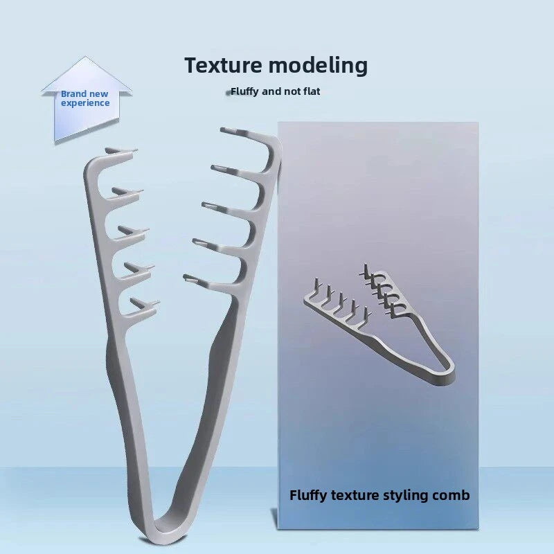 Men's Textured Styling Comb Z Shape Hair Root Lift Volumizing Comb for Fluffy Hairstyle,Seam Covering Bangs Hairdressing Tool