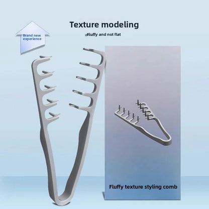 Men's Textured Styling Comb Z Shape Hair Root Lift Volumizing Comb for Fluffy Hairstyle,Seam Covering Bangs Hairdressing Tool