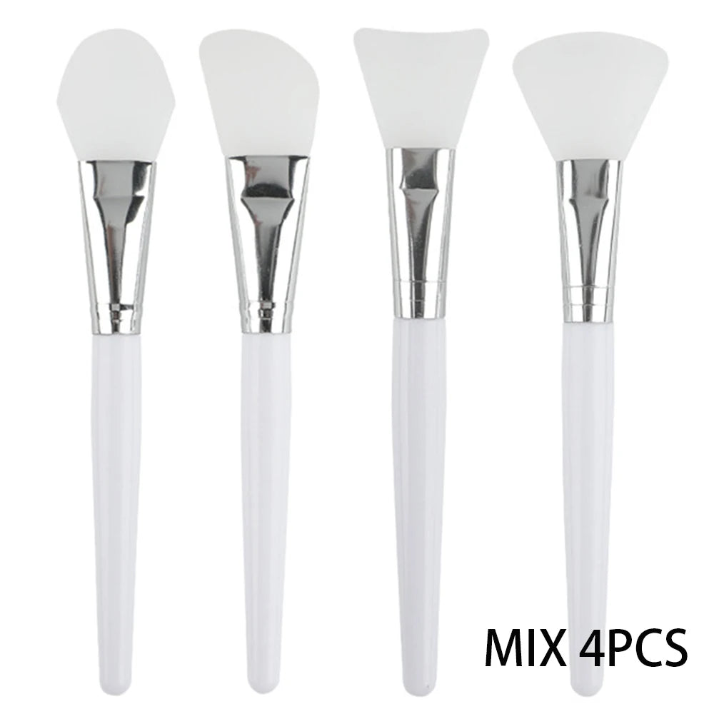 3/4PCS Silicone Face Mask Brush Application Tool Soft Silicone For Facial Mud Clay Mask Reusable Face Mask Spatula Beauty Tools
