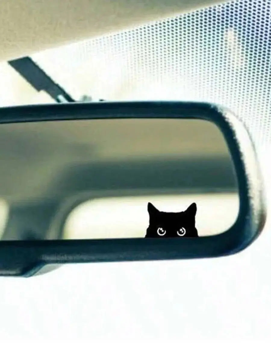 Cat Peeker Decal, Car Decal, Black Cat Peeker Sticker, Blank Button, Vinyl Decal, Car Stickers, Vinyl Stickers, Eject Sticker