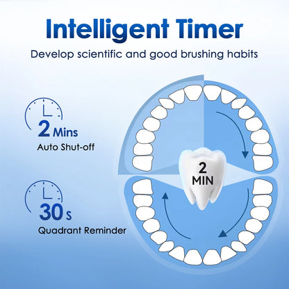 3D Rotating Electric Toothbrush 5 Modes USB Fast Rechargeable Rotary Electric Toothbrush with Travel Case 4 Brush Heads