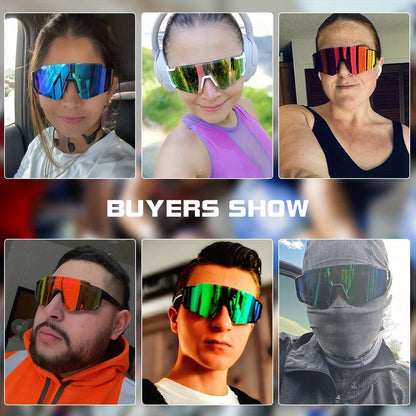 2PCS Oversize Cycling Sunglasses UV400 Protective Outdoor Sports Climbing Driving Bike Glasses Men Women Bicycle Goggles