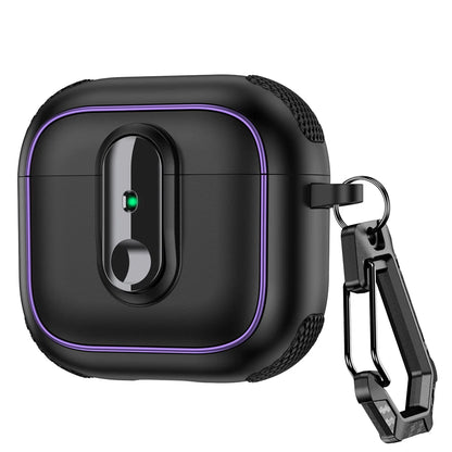 Armor locking clasp Earphone Cover For AirPods 4 3 2 Pro 3 With Plated Purple Strips With Magnetic Attraction Protective Case