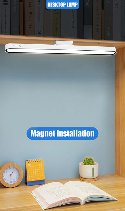 Desk Lamp 48cm Hanging Magnetic Table Lamp USB Or Rechargeable LED Reading Light Dimmable Cabinet Bedside Mirror Night Light