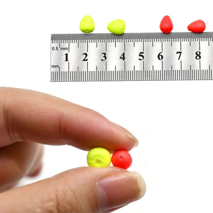 Topranc 50Pcs Floating Beads Eye-catching Beans Floating Beads Collision Ultra-light Foam EVA Fishing Accessories