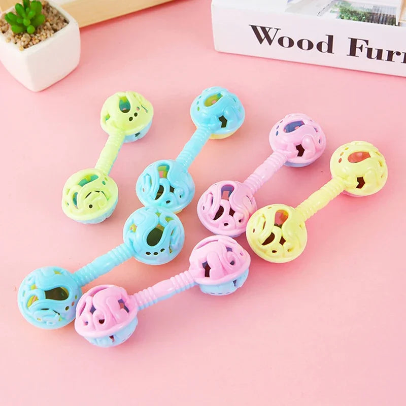 3Pcs Double-Headed Hand Rattle Party KTV Toys To Appease The Small Toy Rattle Toy shower Hand Holding Bell Gift