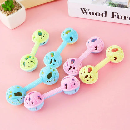3Pcs Double-Headed Hand Rattle Party KTV Toys To Appease The Small Toy Rattle Toy shower Hand Holding Bell Gift