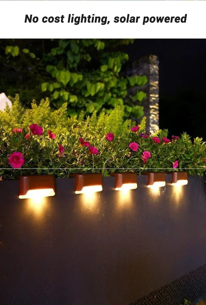 1~12PCS Solar Deck Light Outdoor IP65 Waterproof Solar Power Garden Lamps for Railing Stairs Step Fence Yard Patio Pathway