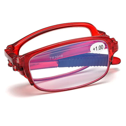 Folding Reading Glasses with Case Anti Blue Light Eyeglasses Presbyopia Retro Unisex Pocket Glasses Portable Glasses Men Women