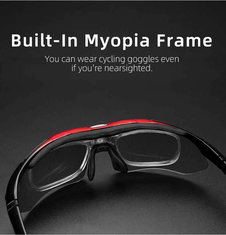 ROCKBROS Cycling Polarized glasses Bike Outdoor Sports Sunglasses MTB Road PC Goggles Eyewear Glasses 5/3 Lens Bicycle Accessory