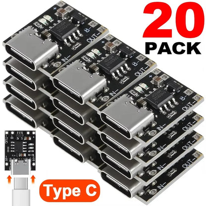 1-20PCS Universal USB Type C Charging Board 3.7V Lithium Battery Charger Board Over Module with Protection Circuit Connectors
