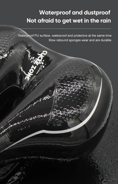 Hollow Breathable Bicycle Saddle Men Women MTB Road Bike Saddle Shock Absorbing Comfortable Big Butt Bike Seat Safety Warning